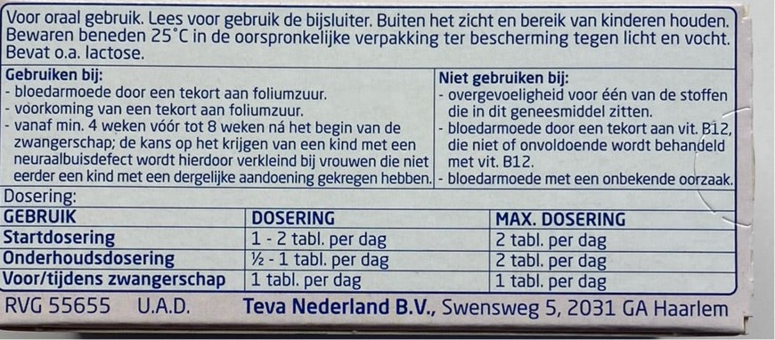 Foliumzuur 0,5mg
